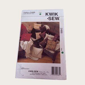 Kwik Sew Sewing Pattern 2486 Pillows Square Oblong Round Bolster Uncut